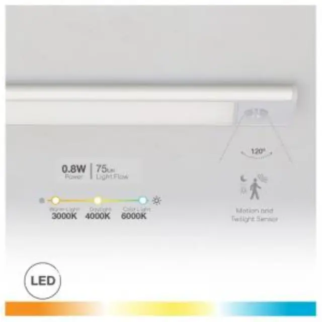 Φωτιστικό LED GSC Tibuka 20cm με Αισθητήρα Κίνησης 75lm 3000K έως 6500K Ασημί N70526 3