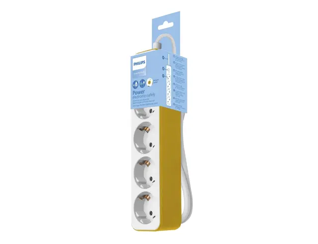 Πολύπριζο Προστασίας Philips CHP2145Y/GRS - 4 Sockets - 1.5 m - ΚίτρινοCHP2145Y/GRS 2
