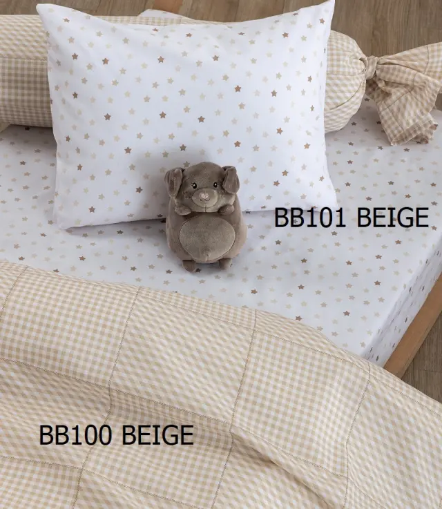 Σεντόνι Λίκνου (80x110) BB101 Beige βαμβακερό Palamaiki