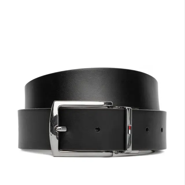 Αδρική Δερμάτινη Ζώνη Διπλής Όψης Tommy Hilfiger 3.5cm AM0AM13012-0HD Μαύρο/Καφέ Μαύρο - 115