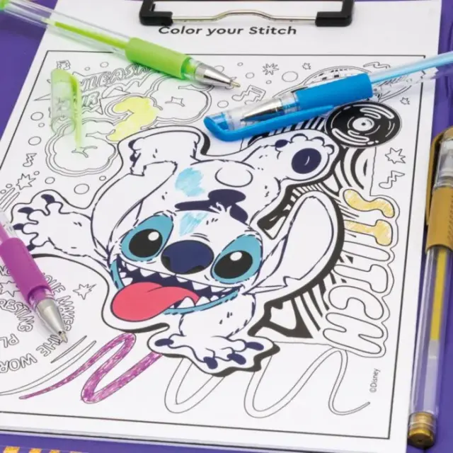 HappiHobbi Art Journal Fluo Στυλό Disney Stitch Για 9+ Χρονών 3