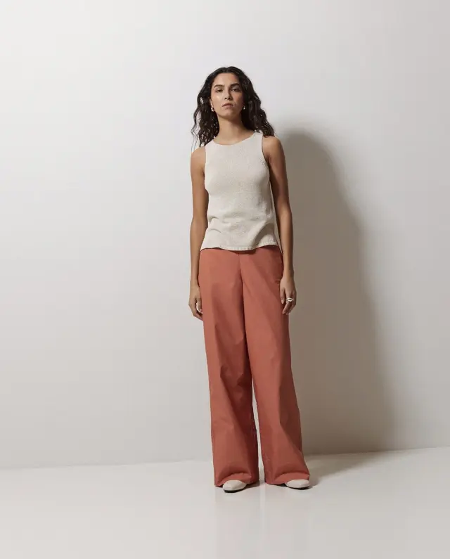 YERSE WIDE LEG TROUSERS (42833-TERRACOTA) - L 3
