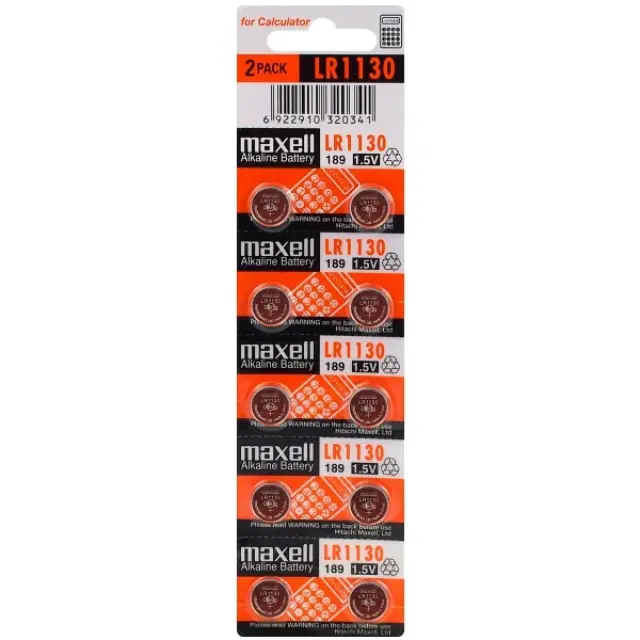 Buttoncell Maxell LR1130 AG10 LR54 389 390 Τεμ. 10 με Διάτρητη Συσκευασία