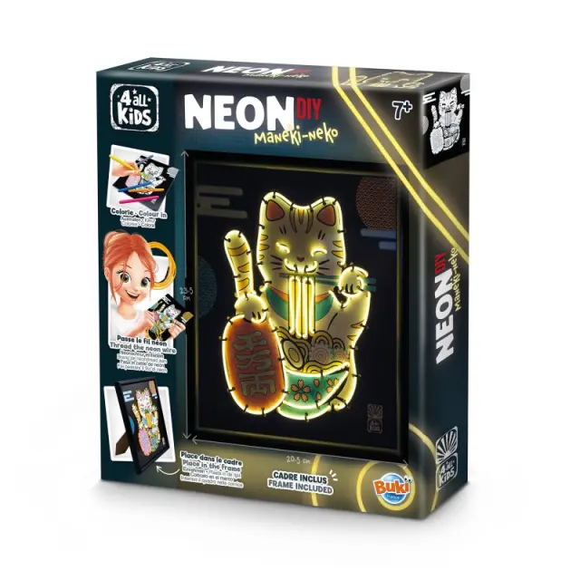 Buki France DIY Φωτεινό Κάδρο Neon Maneki-neko (7+ ετών) FK015