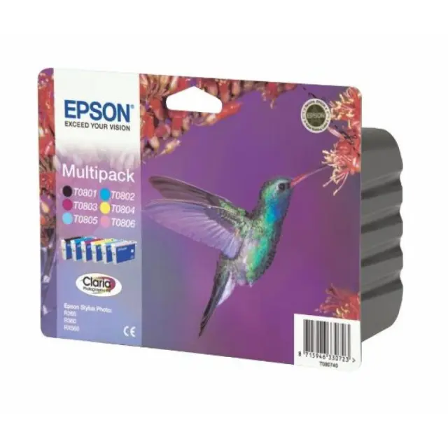 Epson T0807 Γνήσιο Πακέτο 6 Μελανιών Εκτυπωτή InkJet Ανοιχτό Κυανό / Ανοιχτό Ματζέντα / Κίτρινο / Κυανό / Ματζέντα / Μαύρο (C13T08074011 C13T08074020 C13T08074010)