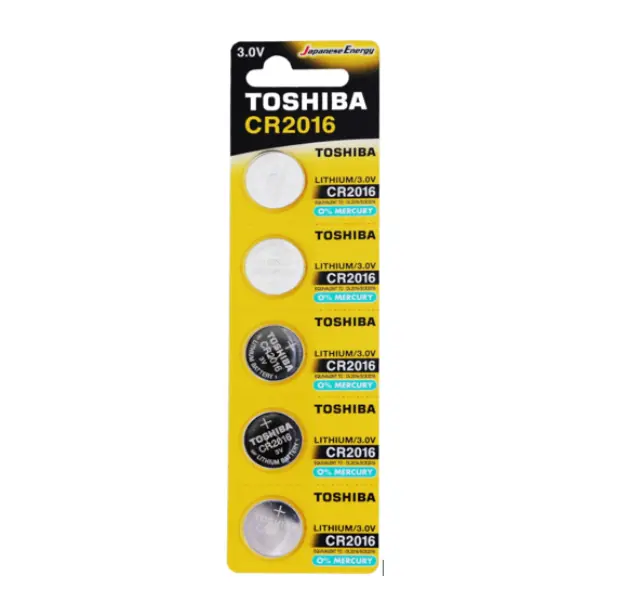 TOSHIBA Lithium CR2016 3V μπαταρίες λιθίου ρολογιών 5 τμχ