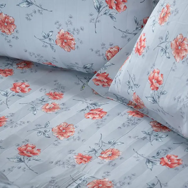 Beauty Home Σετ παπλωματοθήκη υπέρδιπλη Art 12219 Ivy 100% Βαμβακοσατέν 300tc 230x250 Γκρι 2