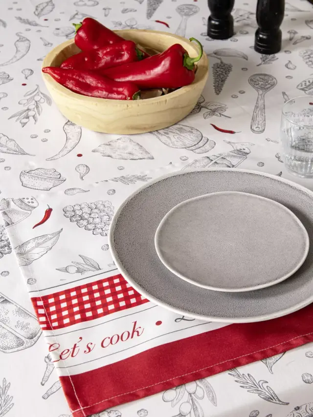 Σετ 2Τεμ Σουπλά 35x50 Αλέκιαστα Nima Supper White-Red 100% βαμβακερό