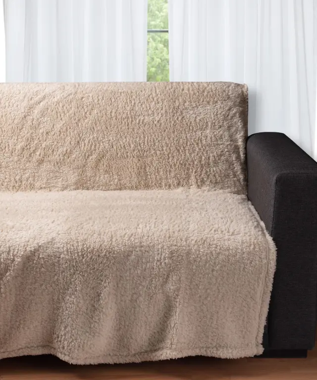 Διακοσμητικό fleece ριχτάρι 032A (150cm x 200cm) beige - -
