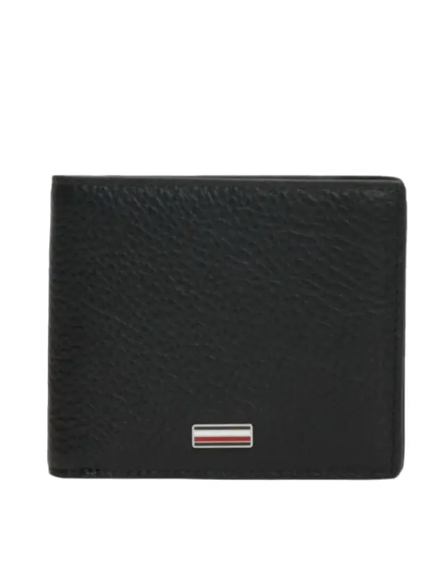 Ανδρικό Δερμάτινο Πορτοφόλι Tommy Hilfiger AM0AM14496-BDS Μαύρο Μαύρο - One Size
