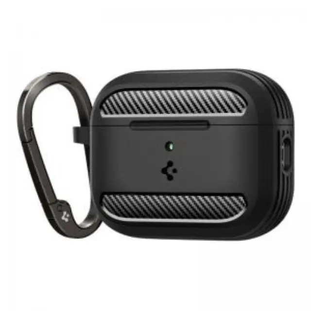 Θήκη Σιλικόνης Spigen Apple AirPods Pro 3 με Γάντζο Rugged Armor Μαύρο N69468 2