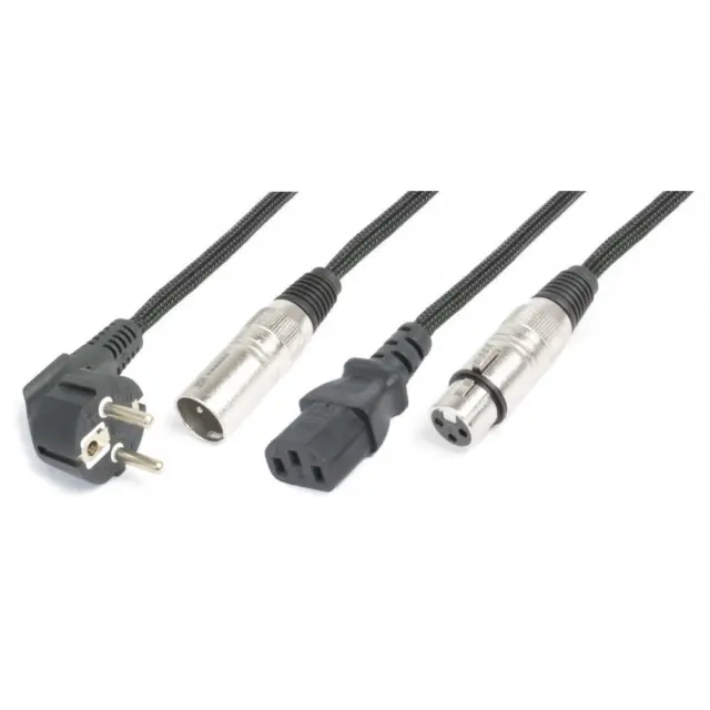 POWER DYNAMICS LIGHT COMBI CABLE SCHUKO - XLR M / IEC F - XLR F 20m