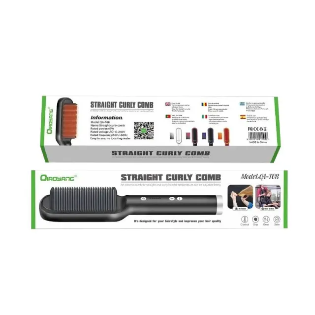 QIAOYANG Ηλεκτρική Βούρτσα για Ίσιωμα 45W QA-T08 - Straight curly comb 400069