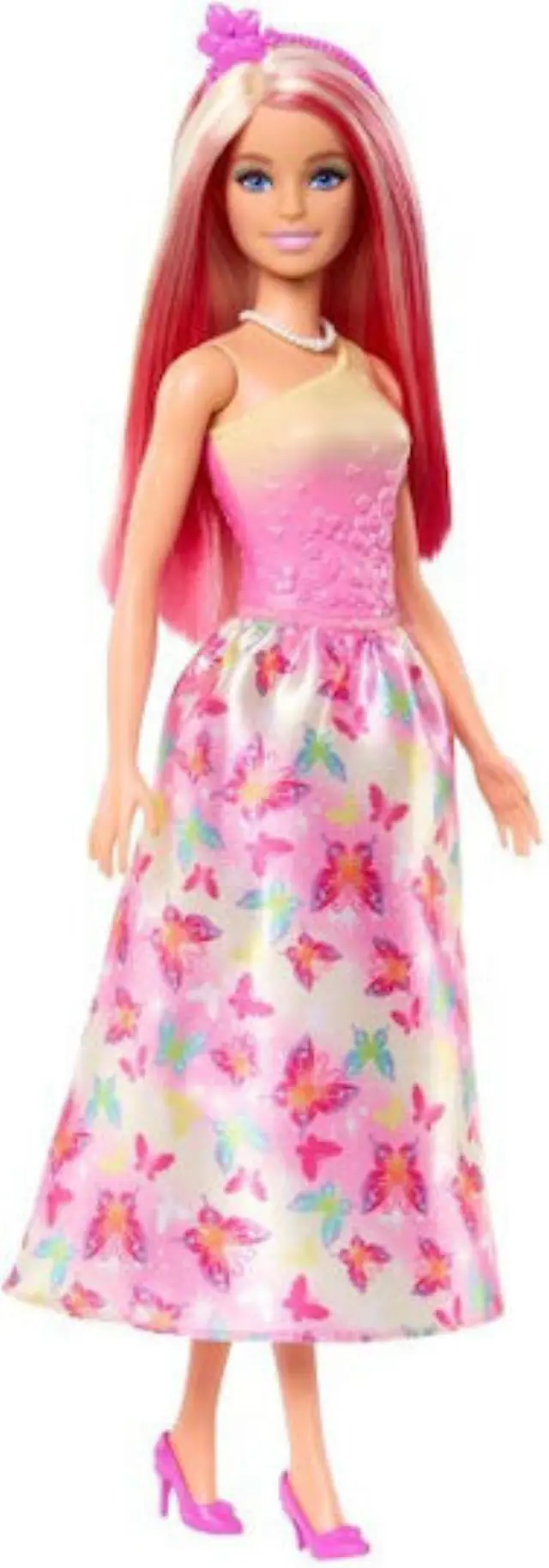 Barbie A Touch of Magic Πριγκίπισσα Κούκλα με Ροζ Ανταύγειες Mattel (HRR08 2