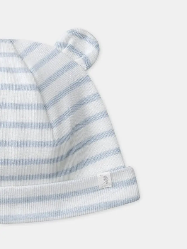 Βρεφικό Καπέλο για Αγόρια Bear Stripes ΜΠΛΕ 2