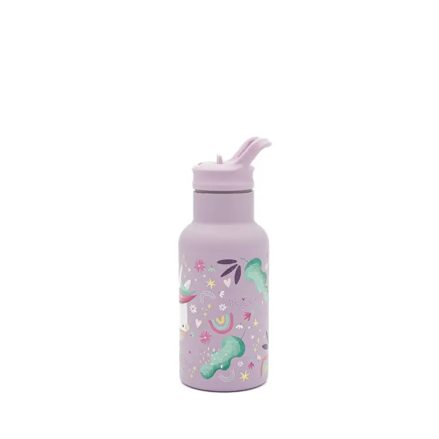 Sassi Ανοξείδωτο Μπουκάλι Θερμός με Καλαμάκι 350ml Sparkly The Unicorn 3