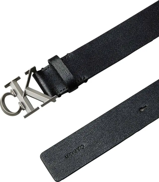 Calvin Klein Ανδρική Μεσαία Ζώνη Διπλής Όψης Faceted Buckle Μαύρο/Gunmetal 100cm 3