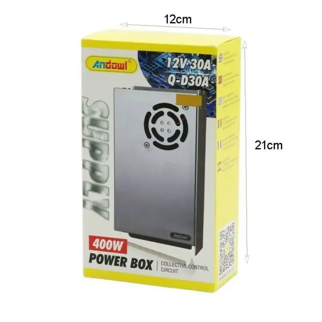 Andowl Τροφοδοτικό LED Ισχύος 400W με Τάση Εξόδου 12V 30A Q-D30A - Power Box z744103 3