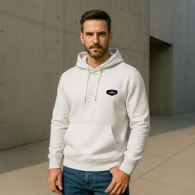 Φούτερ Noshame® Λευκό με κουκούλα και τύπωμα polymorphic - 512586 - XXL