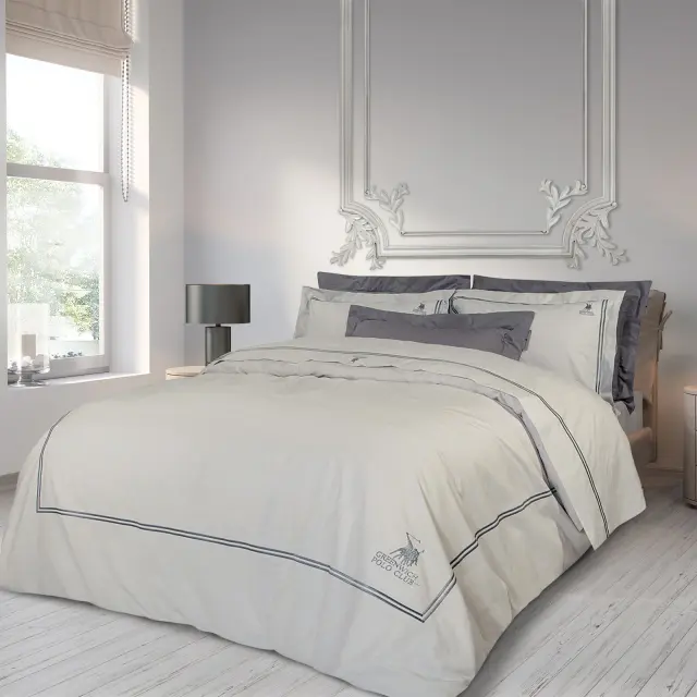 Σετ Σεντόνια 270Χ280 King Size Χωρίς Λάστιχο Premium Greenwich Polo Club 2129 Γκρι