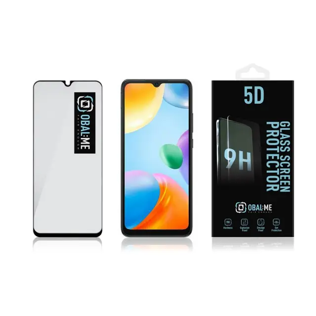 OBAL:ME 5D Glass Screen Protector for Xiaomi Redmi 10C Black 3