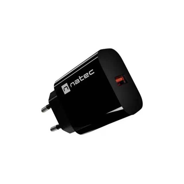 Natec Φορτιστής Ribera 18W USB-A Black (NUC-2393)