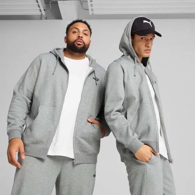 Puma Men's Essentials No 1 Logo Full-Zip Fleece Hoodie Γκρι 682586-03 (Puma) - Small