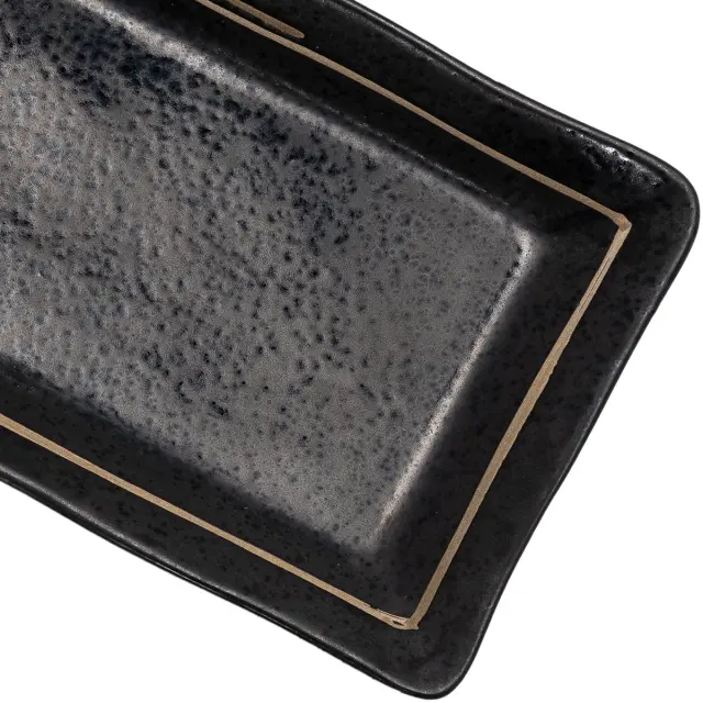 Beauty Home Πιατέλα πορσελάνης Gaia Αrt 7700-2 21x12 Μαύρο/Black 3