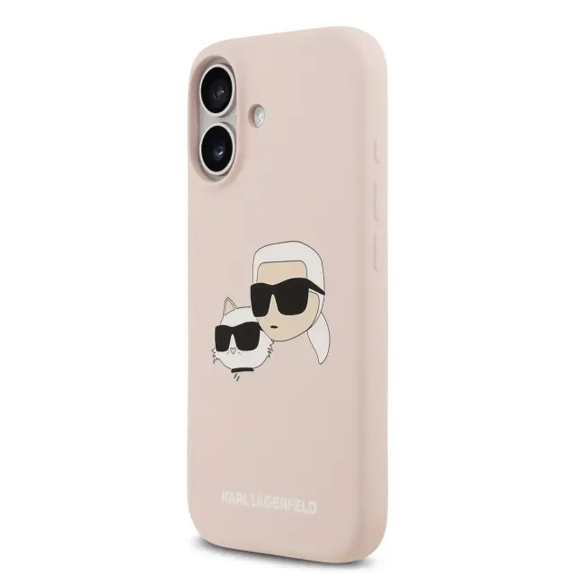 Karl Lagerfeld Liquid Silicone Double Heads MagSafe Case for iPhone 17 Pink 2