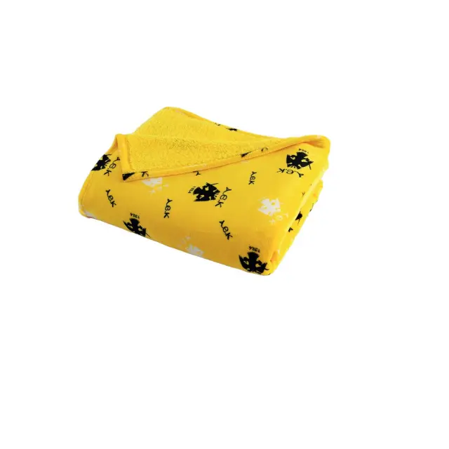 Κουβέρτα 160x220 Μονή Flannel-Sherpa 400gsm Palamaiki AEK BL Yellow Flannel-Sherpa 2