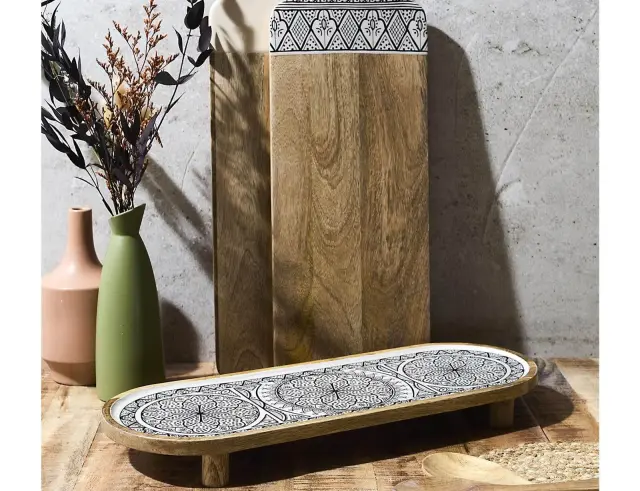 Δίσκος Σερβιρίσματος Home Deco Factory από Ξύλο Mango, με διαστάσεις 50x18x5cm KA0708 3