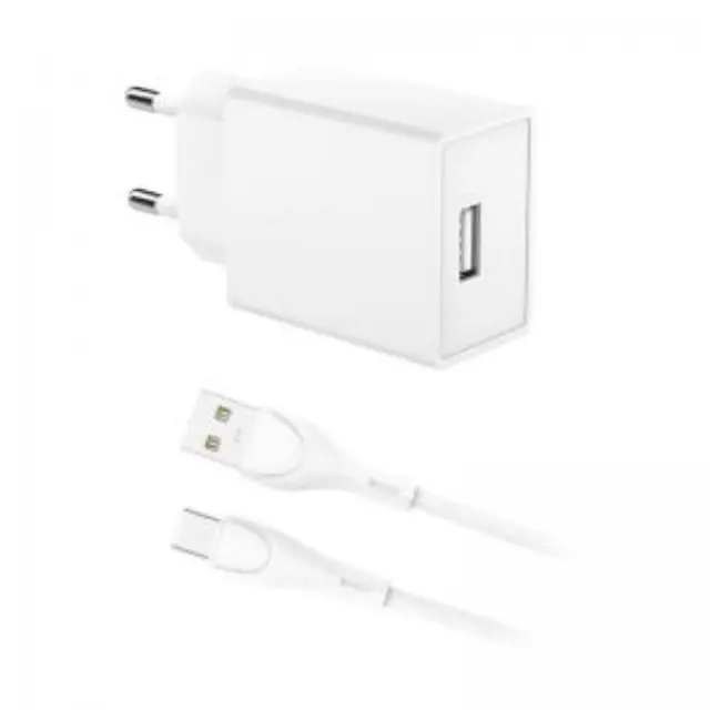 Φορτιστής Ταξιδίου inos με Έξοδο USB A 12W & USB C Καλώδιο 1m Λευκό N66525 2