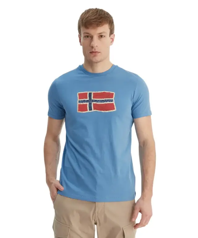 Napapijri - Ανδρικό T-shirt S-Mahsa SS NP0A4FZB-B9A Γαλάζιο - L