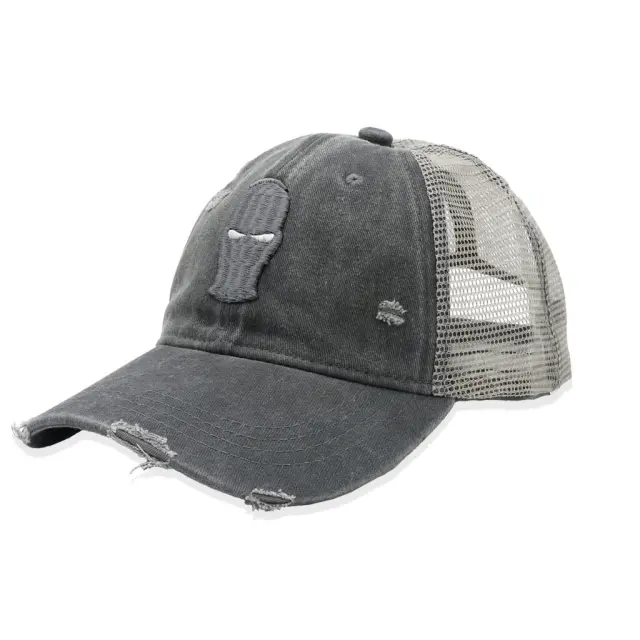 Ghetto Grey 3D Mask Washed Cap | 6 Panel