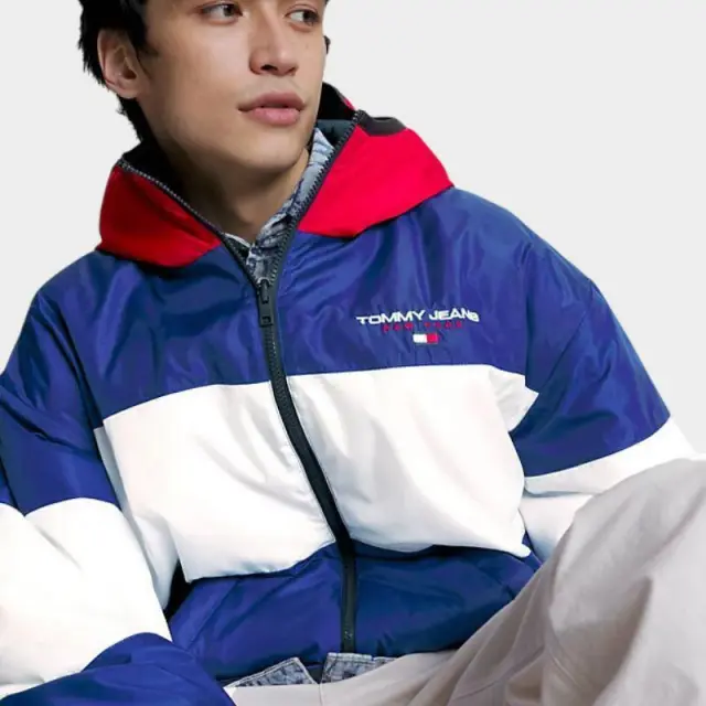 Tommy Hilfiger - Ανδρικό Χειμωνιάτικο Μπουφάν 2 Όψεων Με Colour-Blocked DM0DM16625-C9B Μπλε - XL 2