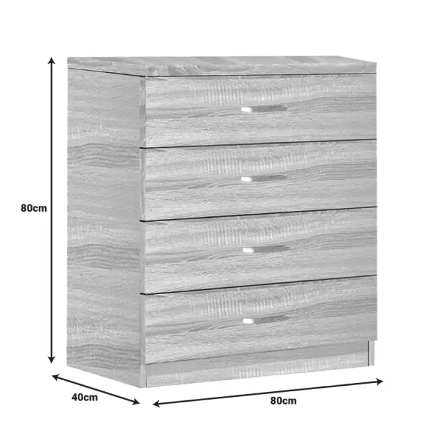 Συρταριέρα Killian pakoworld με 4 συρτάρια sonoma 80x40x80εκ 2