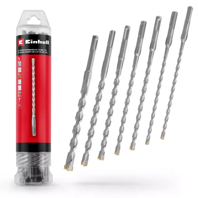 Einhell 49265515 - Σετ 7 τεμαχίων τρυπανιών SDS Plus με σφυρί, 4 τεμαχίων, 210 mm, Ø 6–14 mm