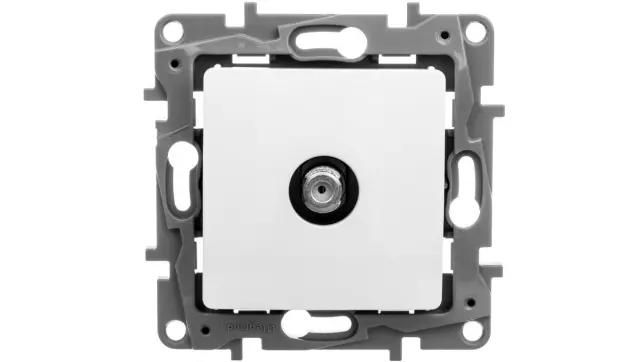 TV single star socket Niloé - "F" type - attenuation 1 dB - white