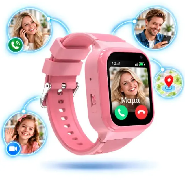 ZAZU Fun Παιδικό Smartwatch 4G με GPS Tracker, SIM & Βιντεοκλήση – Ροζ ZA-WATCH-02