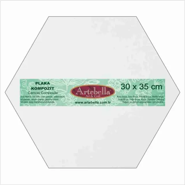 Artebella Καρτολίνο Ζωγραφικής Εξάγωνο Συνθετικό - 30x35cm - 1τεμ