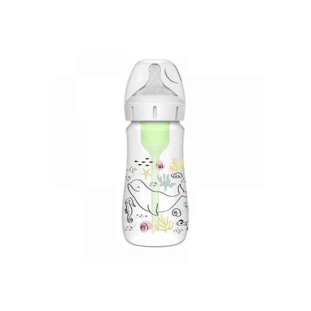 DR BROWN'S Natural Flow Options+ Πλαστικό Μπιμπερό Με Φαρδύ Λαιμό Ocean 270ml