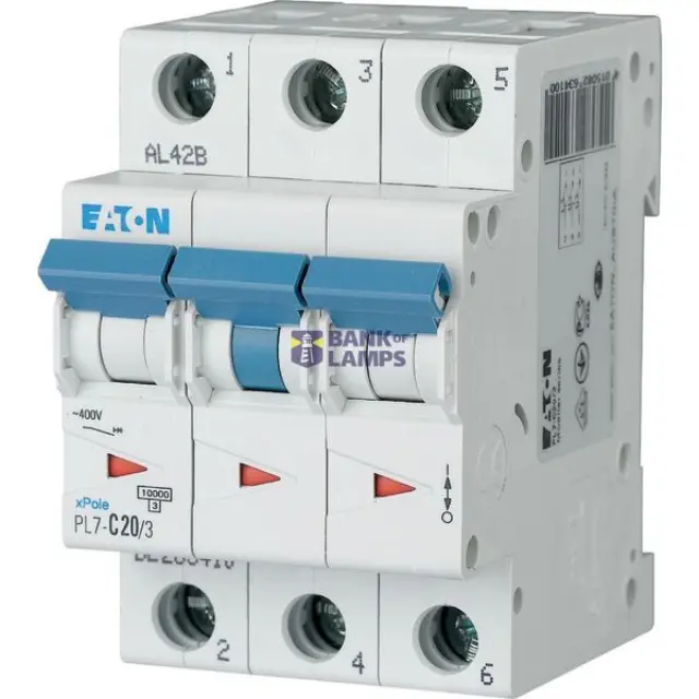 PL7-D20/3 Miniature circuit breaker (MCB), 20 A, 3p, characteristic: D