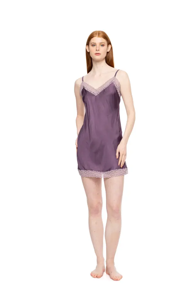 W1817 - Violete - NIGHTGOWN SATIN PURE CHIC