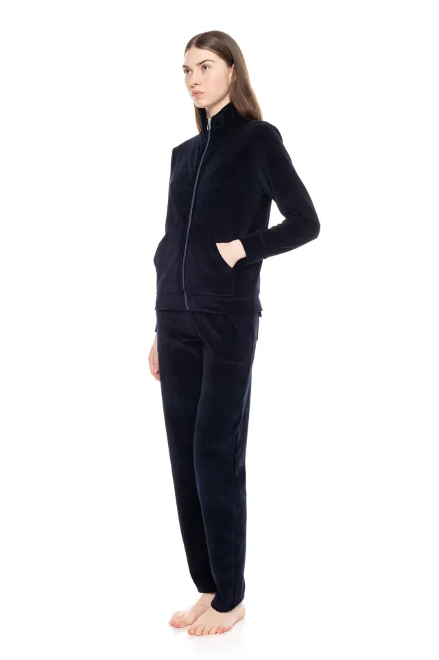 WN-1001 - Yacht Blue - TRACKSUIT VELVET NOS HIGH NECK - S 2