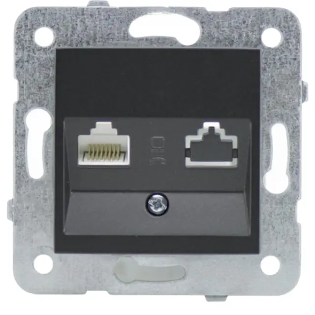 Novella-Trenda Black One Gang Data Socket (CAT6)