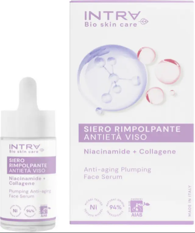 Intra Plumping Anti-Aging Serum Αντιγηραντικός ορός προσώπου με plumping effect, Νιασιναμίδη + Κολλαγόνο, 30ml