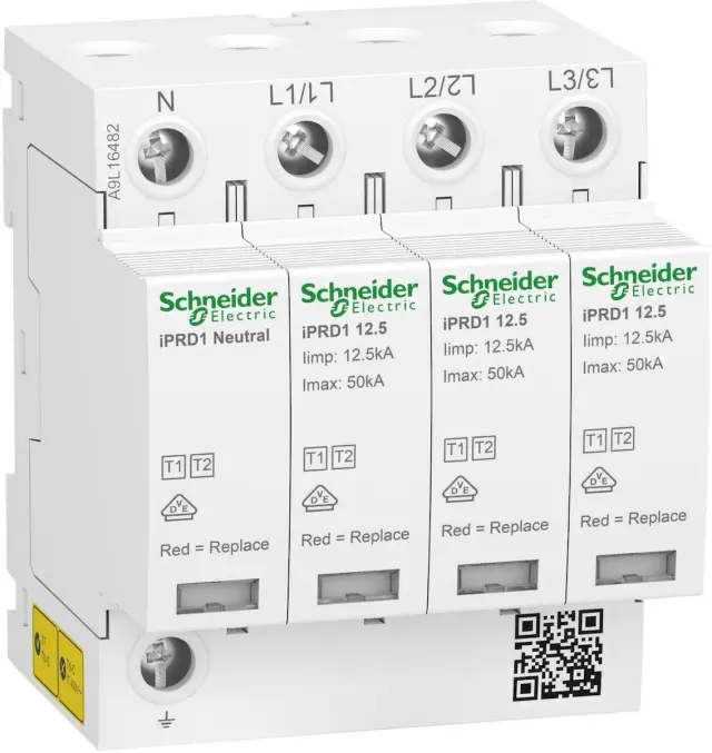 Modular surge arrester, Acti9 iPRD1 12.5, 3 P + N, 350 V, with remote transfert
