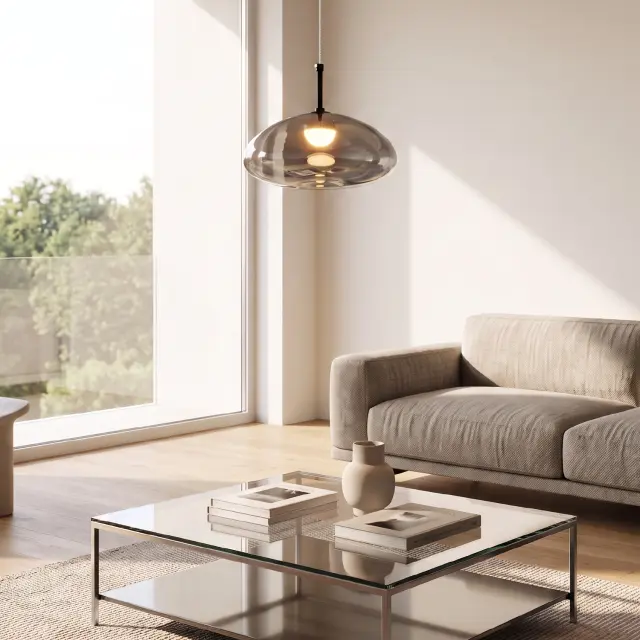 ΚΡΕΜΑΣΤΟ ΦΩΤΙΣΤΙΚΟ ACA HM2357C ΜΑΥΡΟ ΦΙΜΕ LED 5W 3000K IP20 D30XH120CM / HM2357C 2