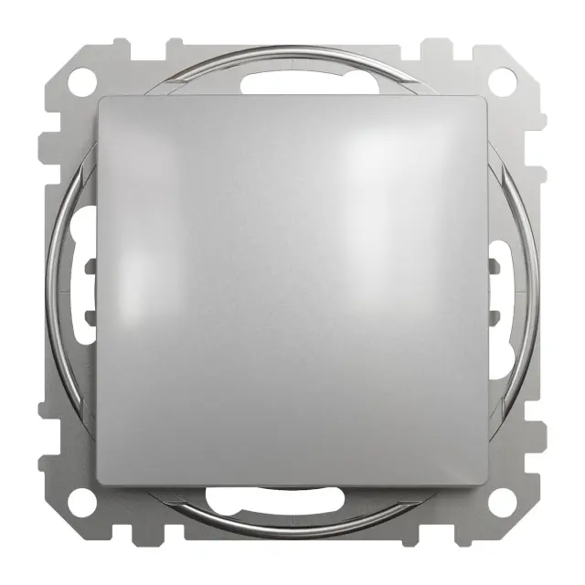 Sedna Design & Elements, 1-way Push-Button 10A, professional, aluminium