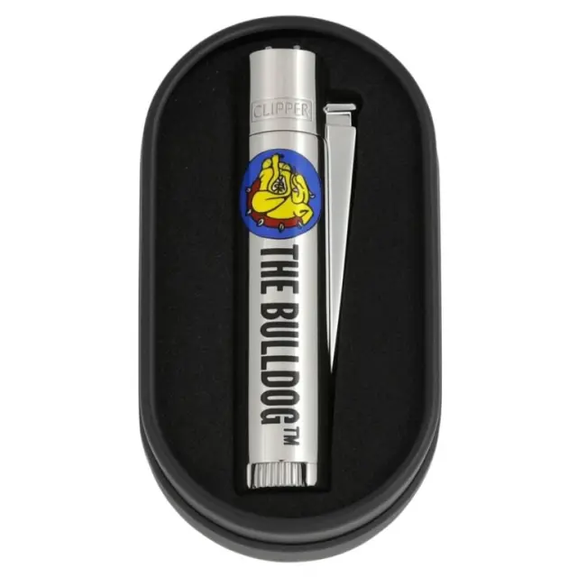 Clipper The Bulldog Silver Metal Lighters + Giftbox 3